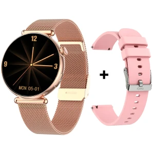 Kardiowatch EKG-GS10 - złoty + różowy pasek silikonowy