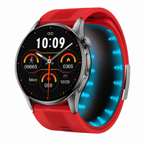 Kardiowatch EKG GARIS GS900-S PRO - czerwony pasek silikonowy - 4.png