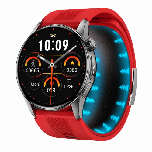 Kardiowatch EKG GARIS GS900-S PRO - czerwony pasek silikonowy - 4.png