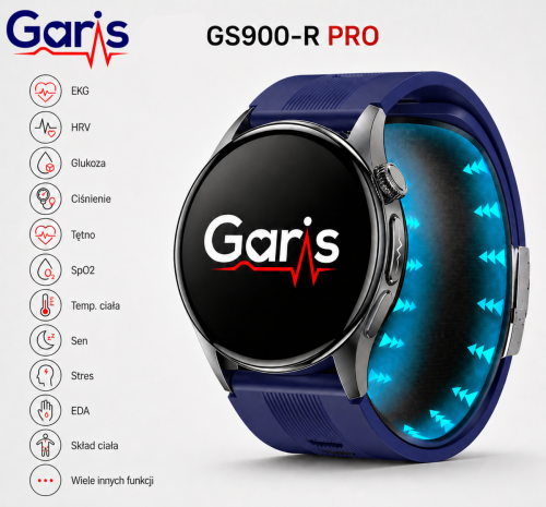 Kardiowatch EKG GARIS GS900-S PRO - granatowy pasek silikonowy - 2.png