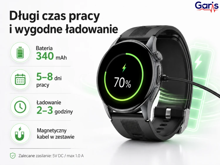 Kardiowatch EKG GARIS GS900-R PRO - Bateriai ładowanie.png