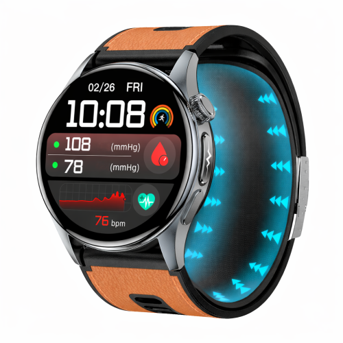 Kardiowatch EKG GARIS GS900-S PRO - brązowy pasek skórzany.png