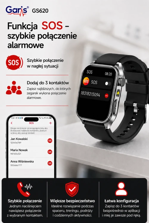 Kardiowatch EKG GARIS GS620 - Funkcja Połączenia SOS.png
