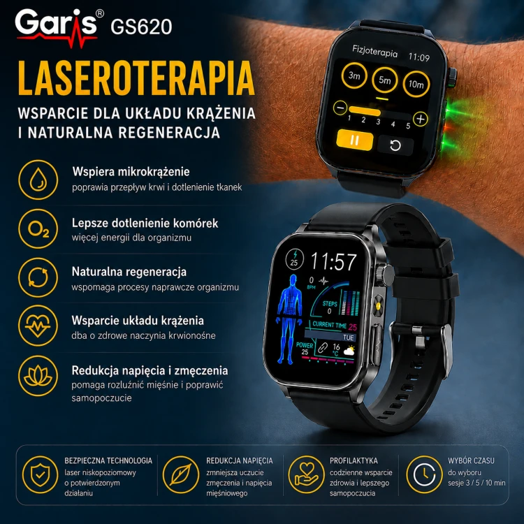 Kardiowatch EKG GARIS GS620 - Funkcja Laseroterapia.png