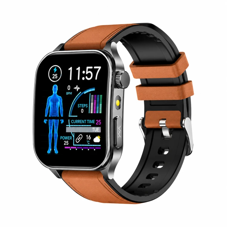 Kardiowatch EKG GARIS GS620 - brązowy pasek skórzany - 1.png