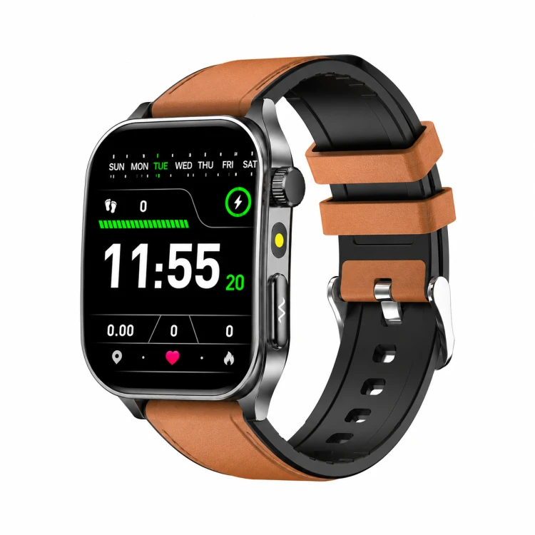 Kardiowatch EKG GARIS GS620 - brązowy pasek skórzany - 4.png