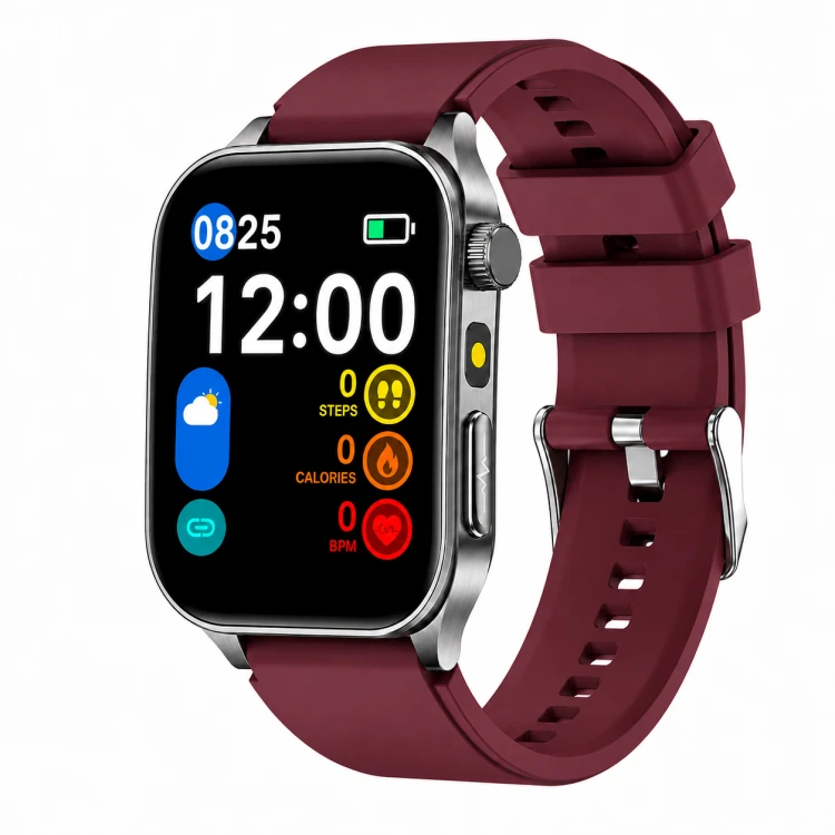 Kardiowatch EKG GARIS GS620 - bordowy pasek silikonowy - 7.png